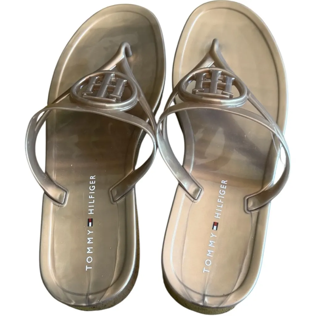 Tommy Hilfiger Gold Tone Sandals Sz 9 - Image 4