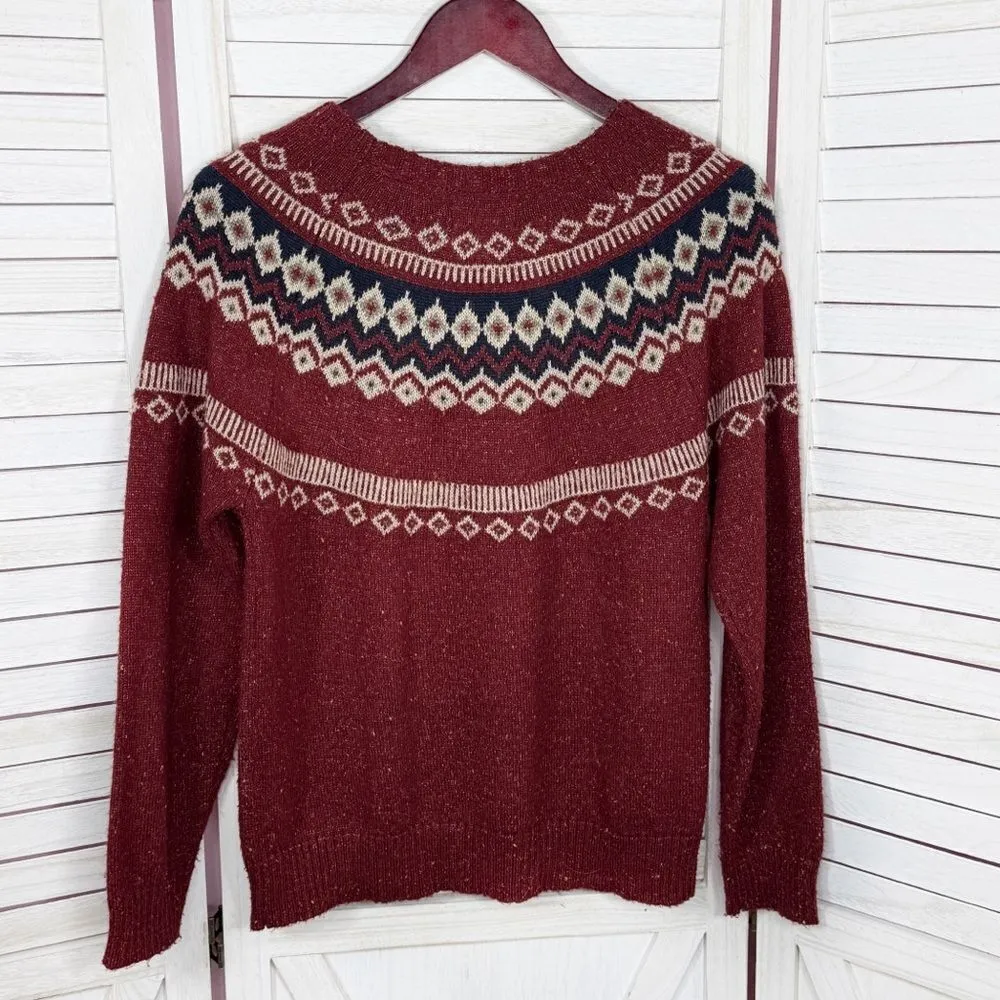 Weatherproof Vintage Fairisle Pullover Sweater Chili Red Small - Image 9