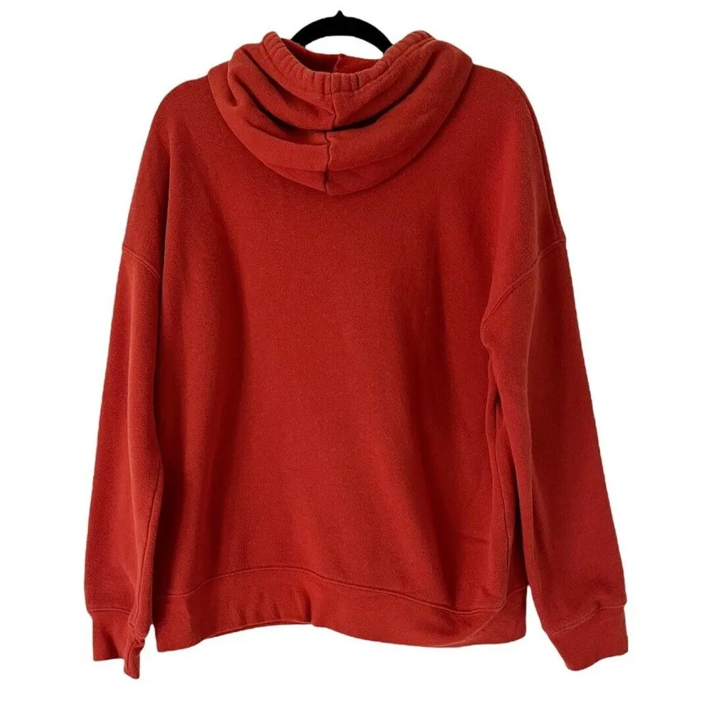 Goats Brand Rustic Burnt Orange Fleece Lined Pullover Hoodie Sweatshirt Medium - Image 2