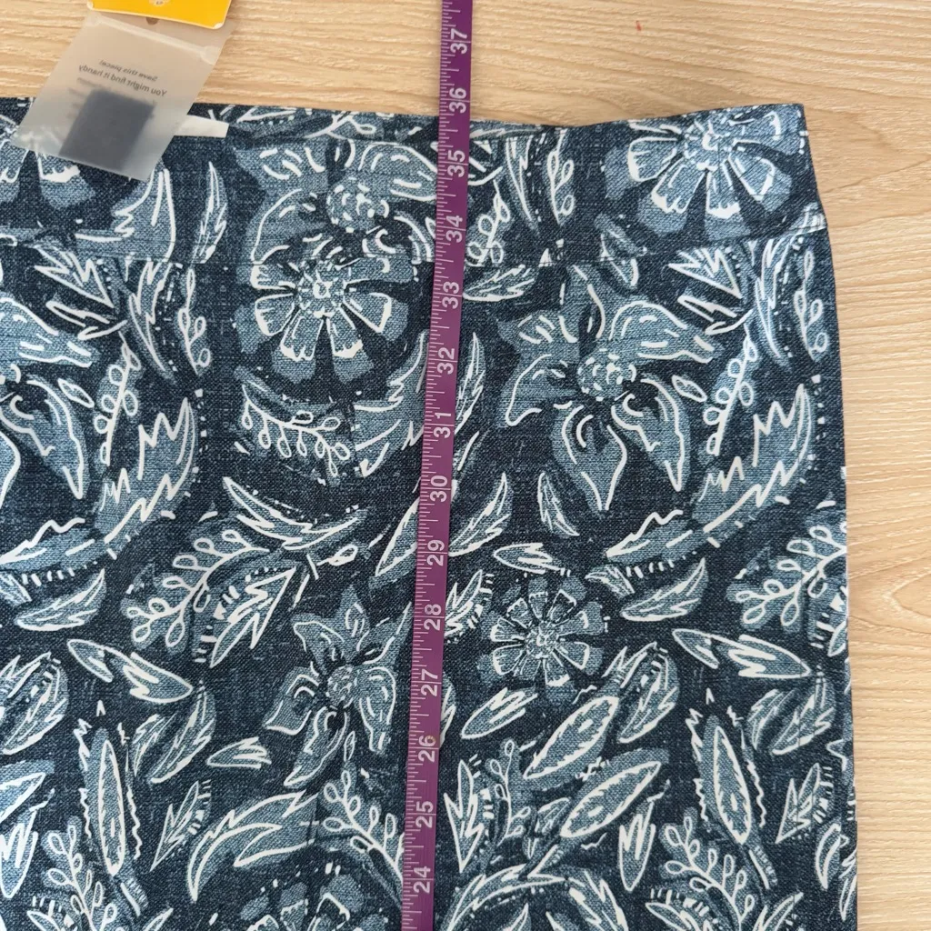 Ripskirt Large NEW Rustica Denim Blue Skirt Midi Velcro Floral Hawaiian Tropical - Image 8