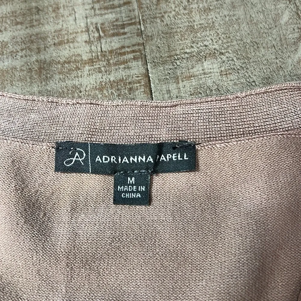 Adrianna Papell button front cardigan with cute Swiss dot sleeves - Image 2