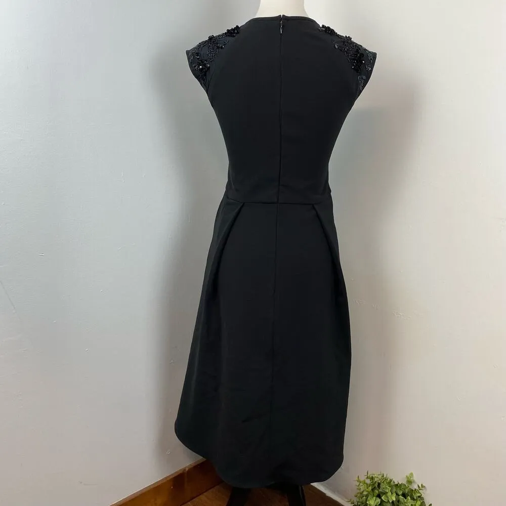 NEW Parker Black Cocktail Beaded & Sequin Fit & Flare Dress Size 6 Classic - Image 6