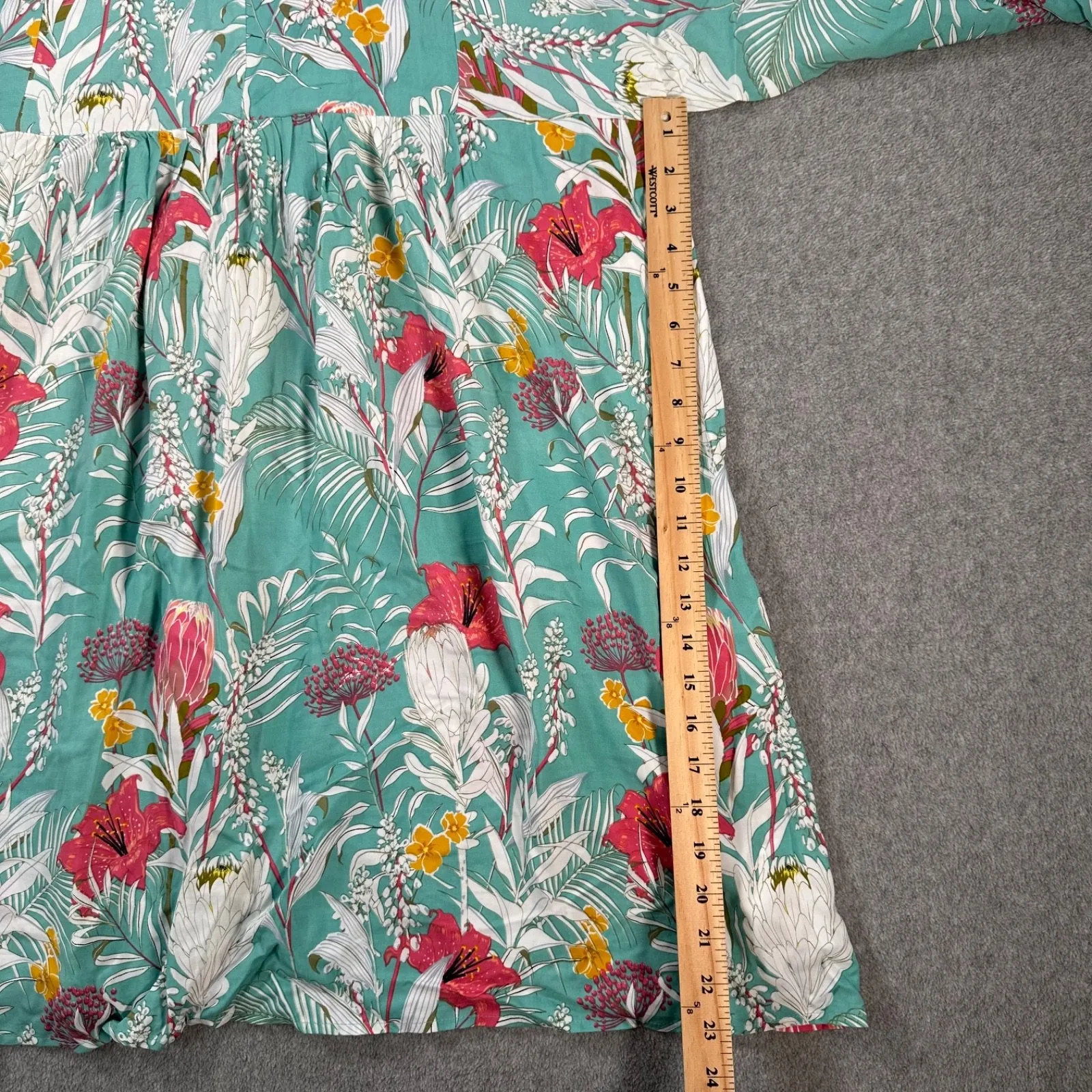 Suzanne Betro Division Dress V-Neck Empire-Waist Women's 2X Tropical Floral New - Image 5