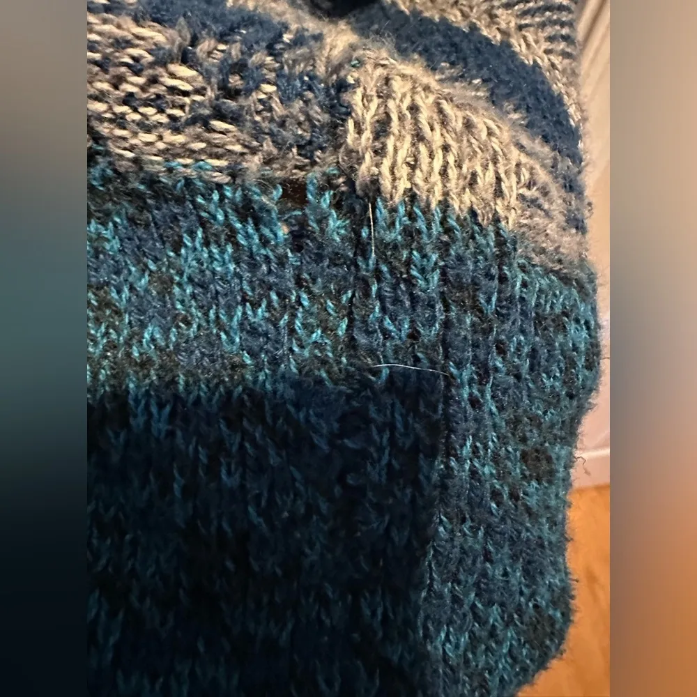 Lucky Brand tribal print gray turquoise 3/4 sleeves open front cardigan - Image 6