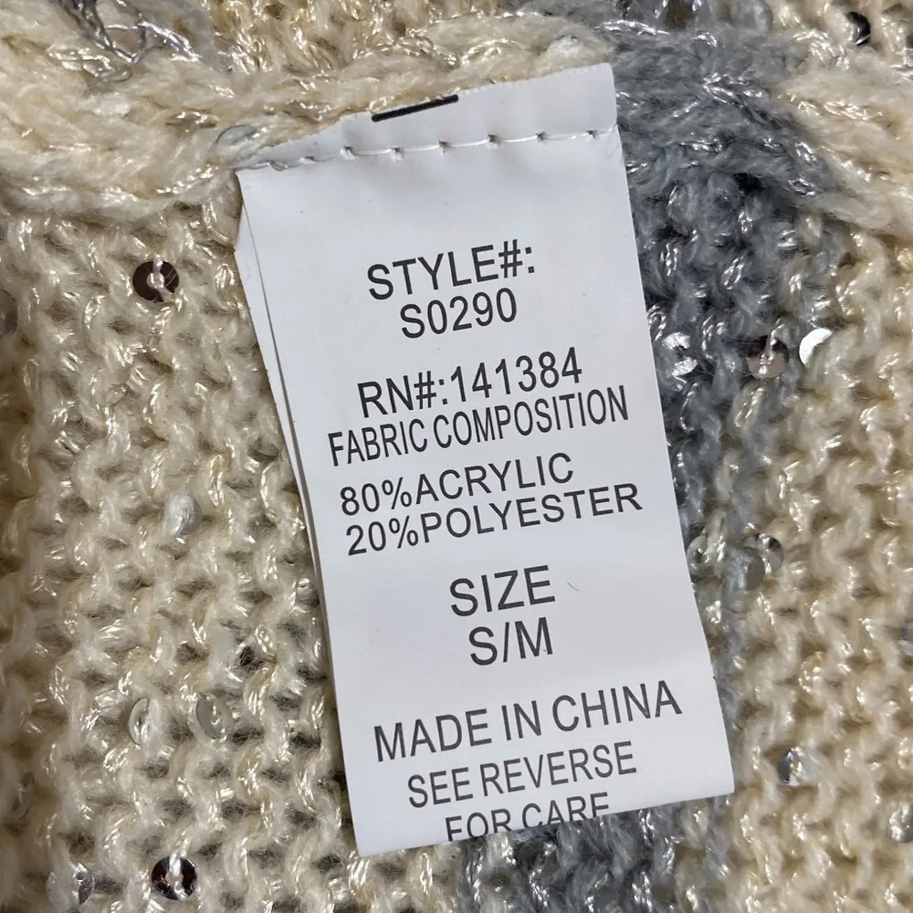 Windsor Cream with Silver Stripes & Silver Sequins Sweater - Image 10