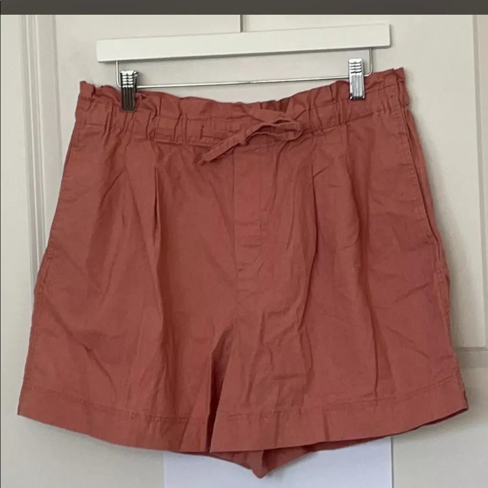 Uniqlo Pink Linen Blend Paper Bag Shorts XL - Image 2