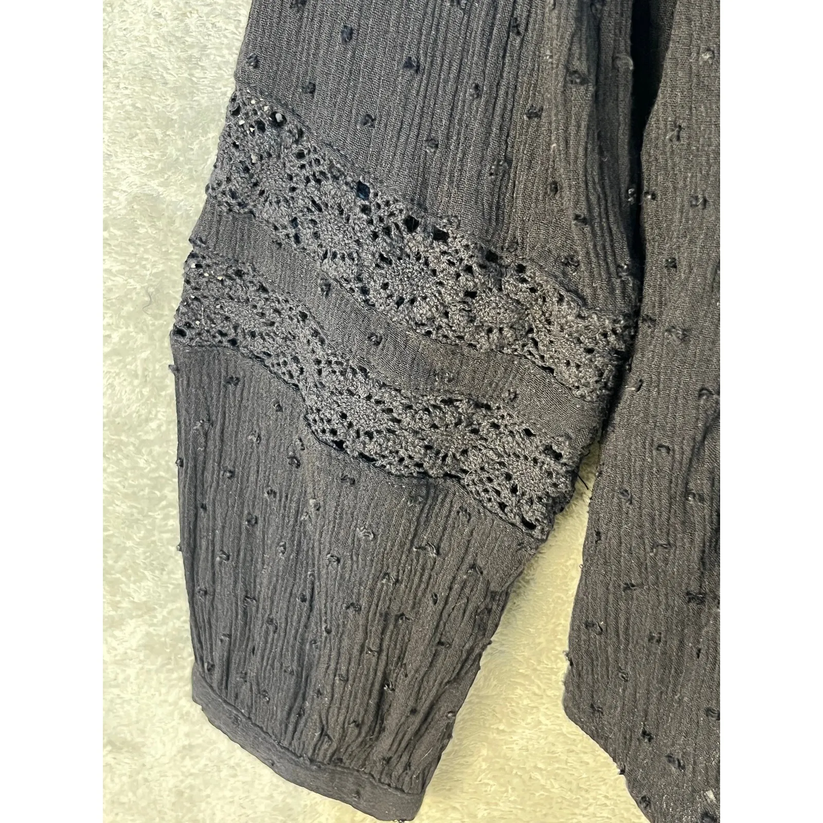 Idyllwind Miranda Lambert Blouse Small Black Embroidered Whimsygoth Western - Image 6