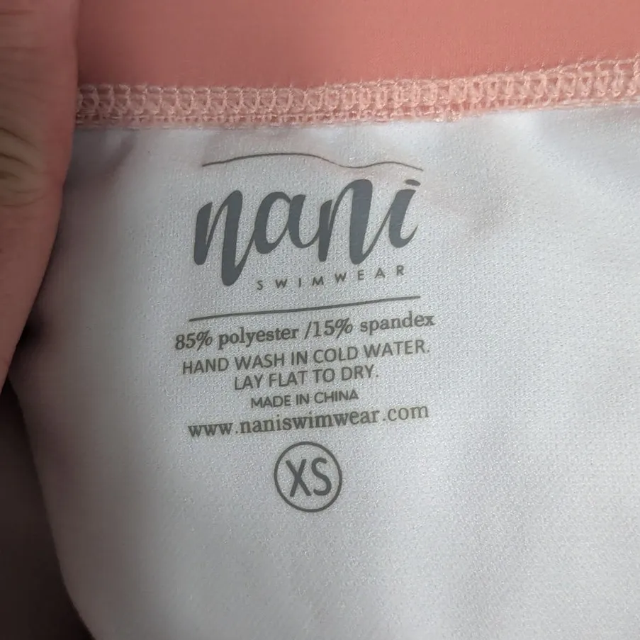 Nani Swimwear Colorblock High Rise Swim Bottoms Peach Pink Mauve Womens X - Image 4