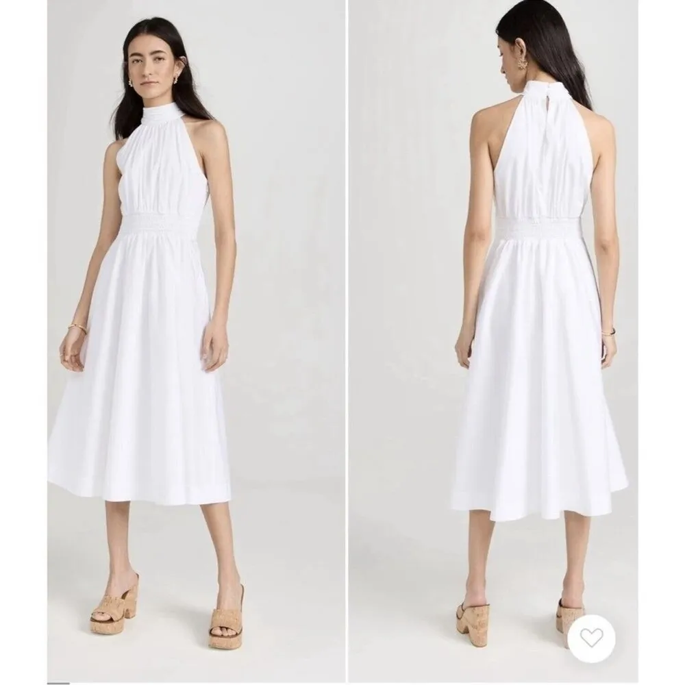 Veronica Beard Kinny Smocked Cotton Blend Mini Dress, White, Size 12, NWT - Image 8