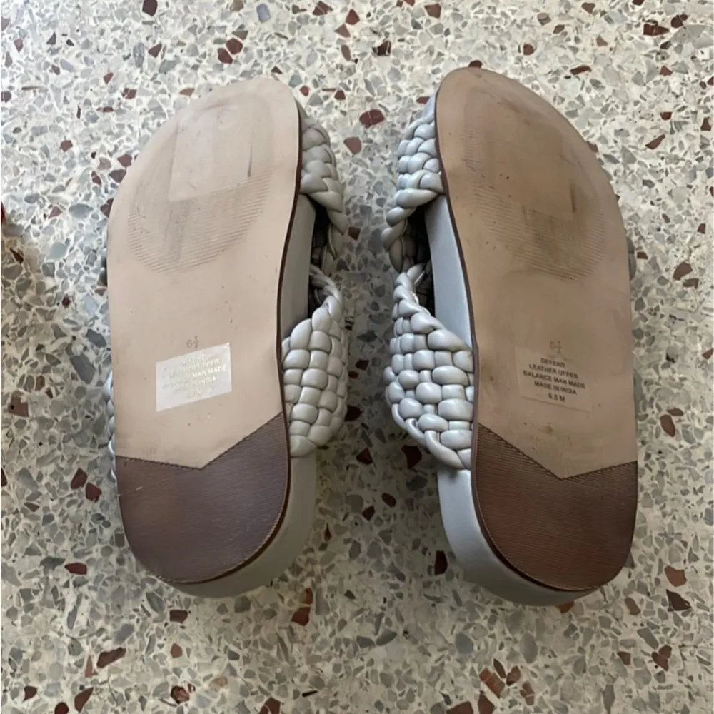 Charles David Defend Woven Leather Platform Slides - Image 7