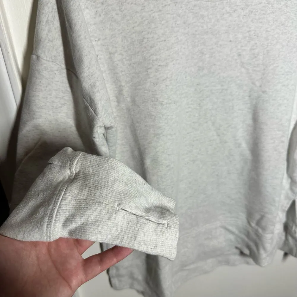 Athleta Coaster Luxe Sweatshirt Top Fog Grey Heathered Pullover Size Small - Image 4