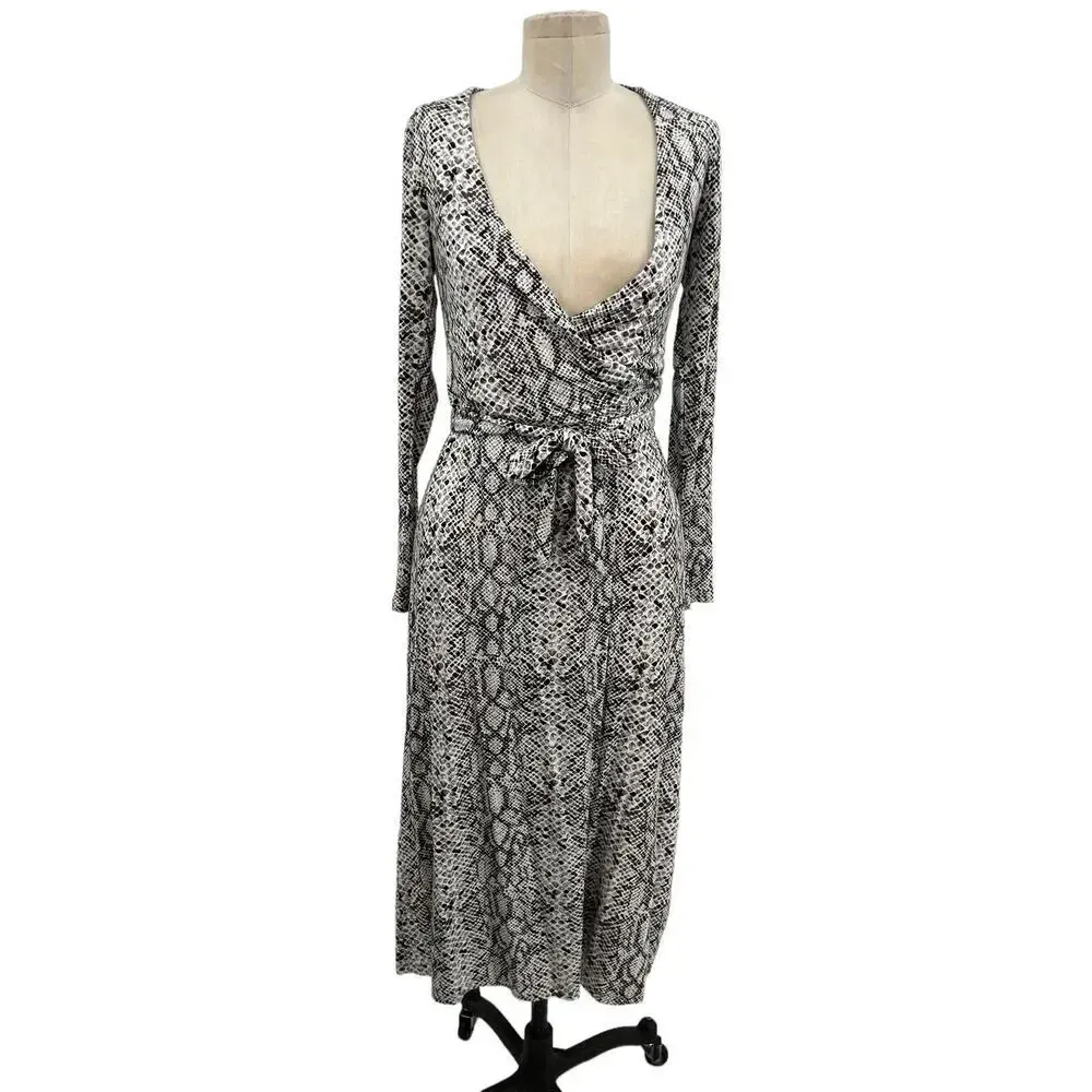 Good American The Runaround Wrap Dress‎ Python Print Size 0 / XS - Image 3