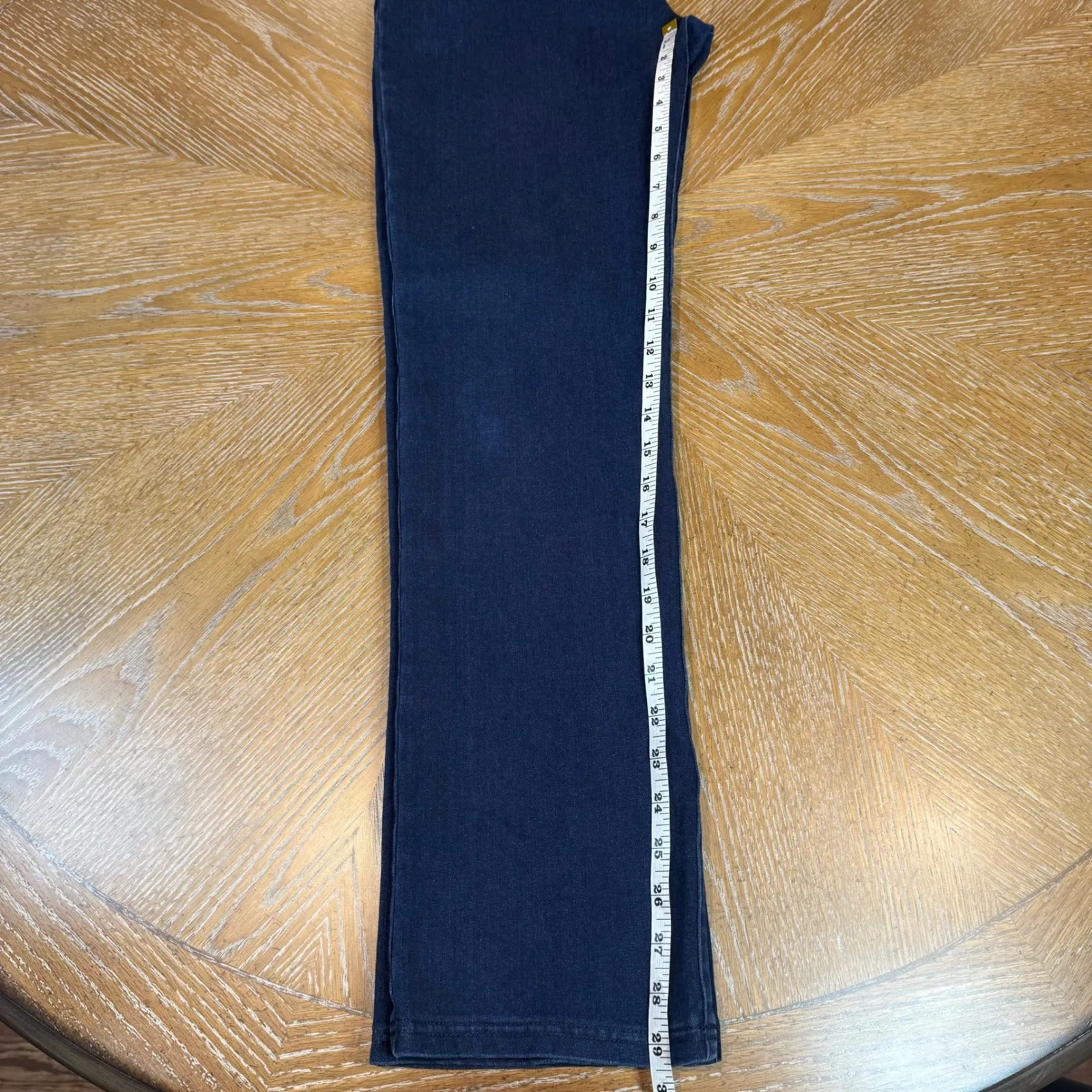 Betabrand Straight Leg Jeans Pull On Dark Wash Indigo Size Large Petite - Image 10