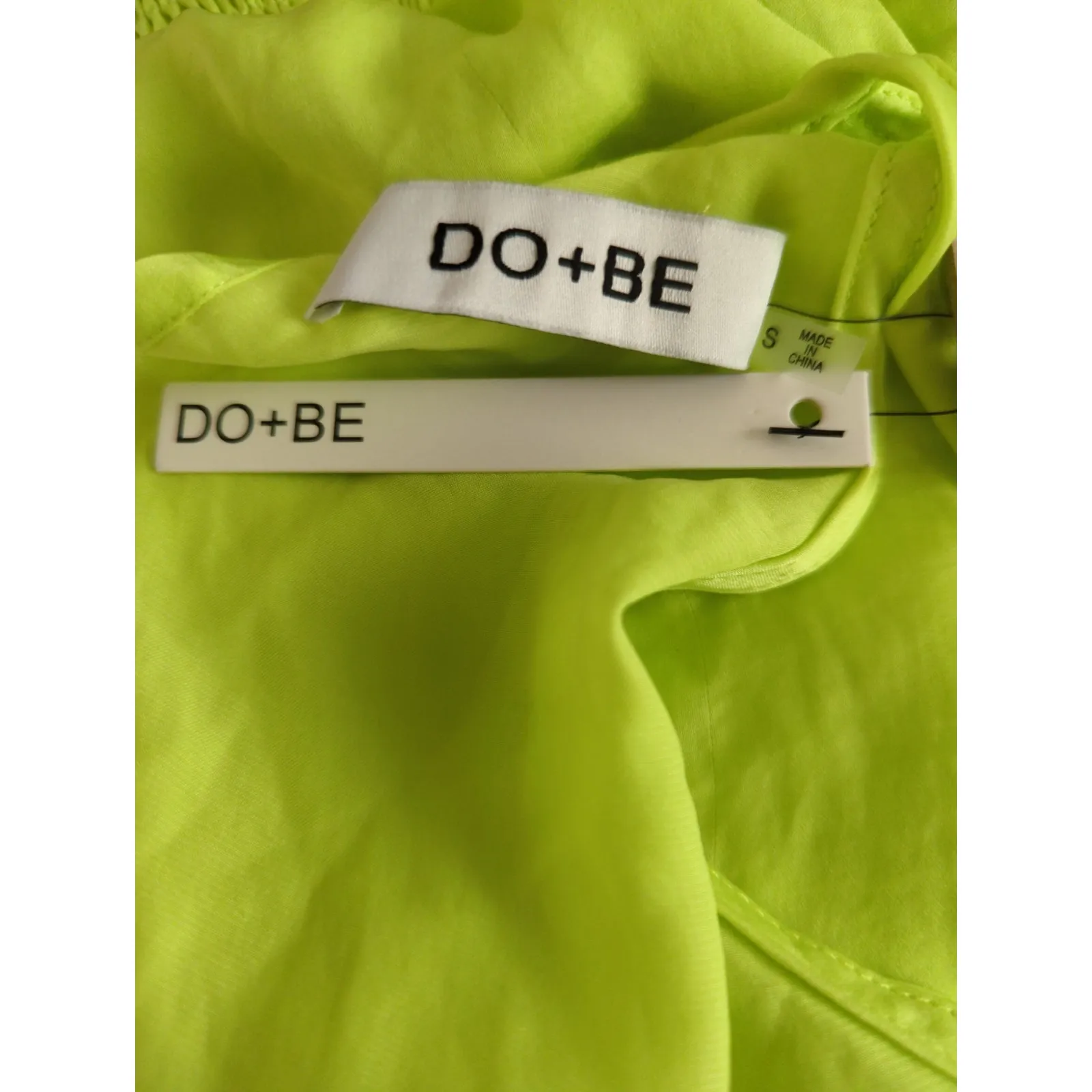 Do+Be Neon Green Smocked Waist Halter Neck Mini Dress Women's S Party Cocktail - Image 11