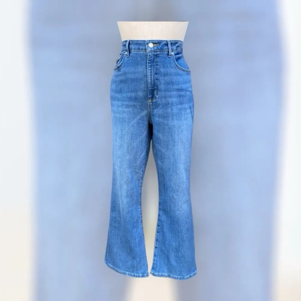 LOFT Kick Crop Hi-Rise Jeans Curvy Fit Sz 4Med Wash NWT Frayed Hem Stretch - Image 5