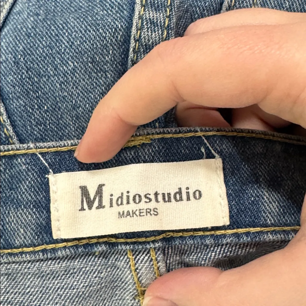 Midiostudio Makers Skin 5 Overdye High Rise Blue Denim Mom Jeans size 27 - Image 10