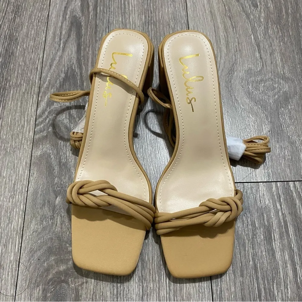 Lulus Jazey Medium Nude Lace-Up Block Heel‎ Summer Party Sandals Size 8 - Image 7