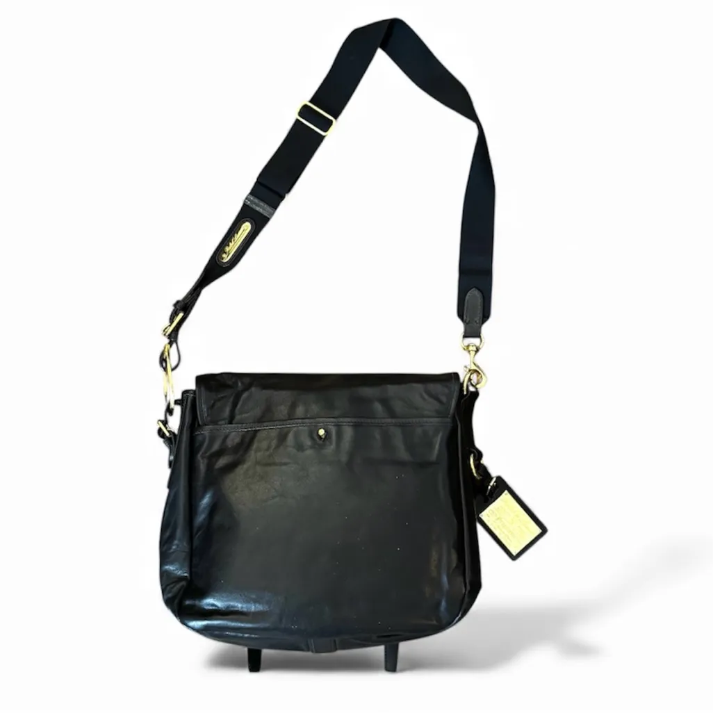 RALPH LAUREN COLLECTION, black leather messenger bag, NWT - Image 3
