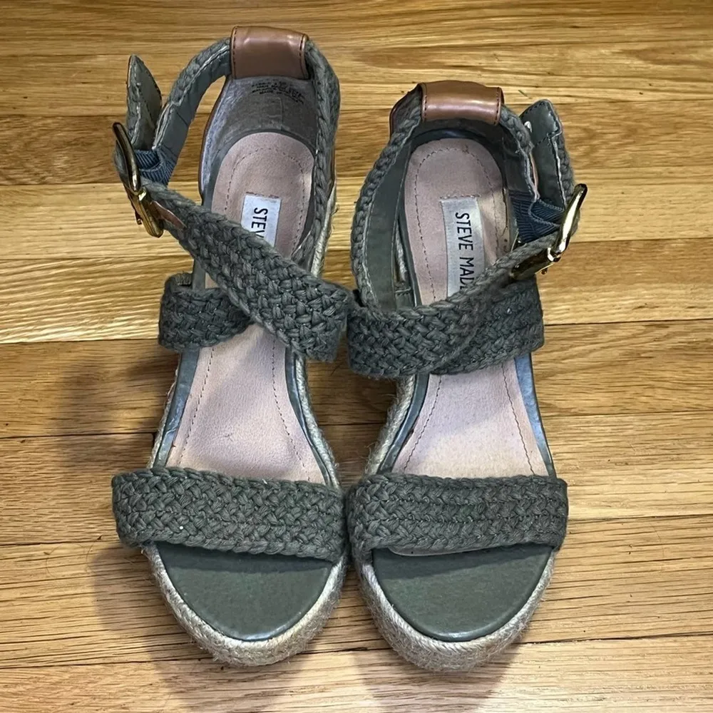 Steve Madden Olive Woven Espadrille Platform Sandal - Size 6.5 - Image 29