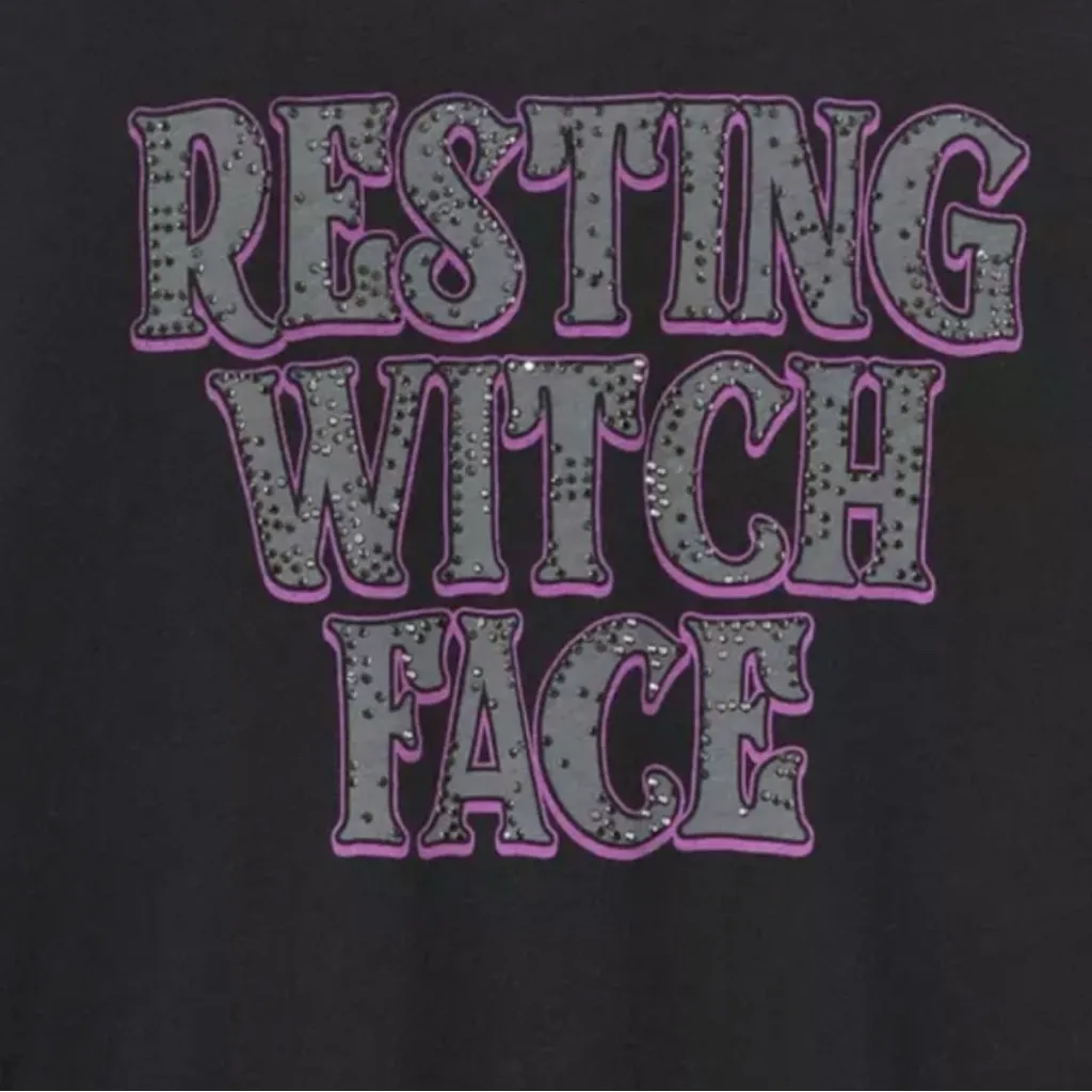 Size 2: Torrid Resting Witch Face Embellished Classic Heritage Jersey Crew Tee - Image 3