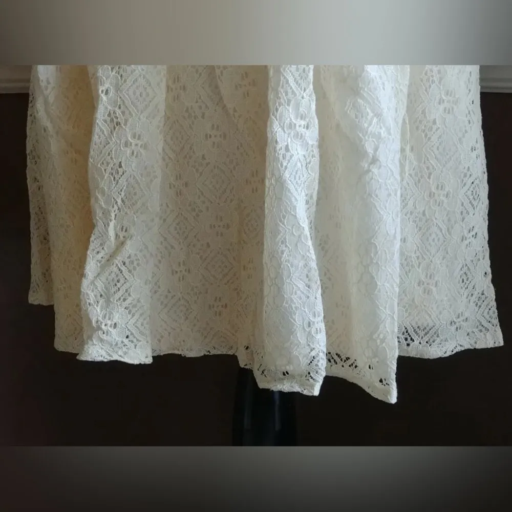 Soiéblu Ivory Lace Illusion Sweetheart Neckline Knee-Length ModCloth Dress Large - Image 6