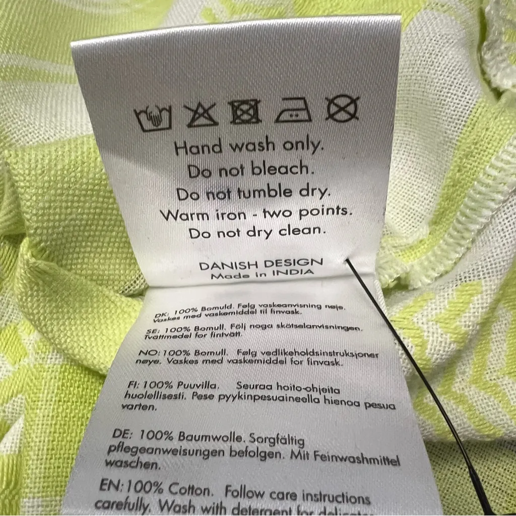 Cecilie Copenhagen Green White Women’s Short Sleeve 100% Cotton Top Size Large - Image 8