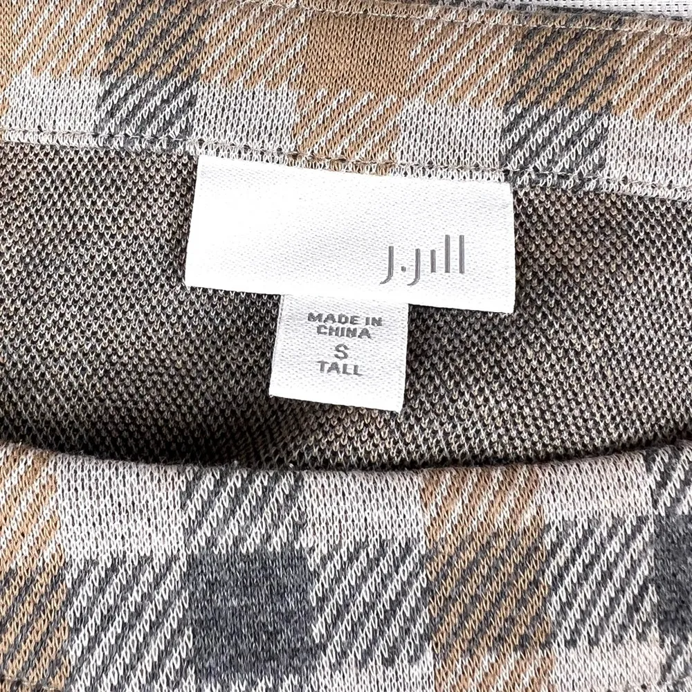 J. Jill Women's Short Sleeve Plaid Sheath Dress Small Tall - Image 9