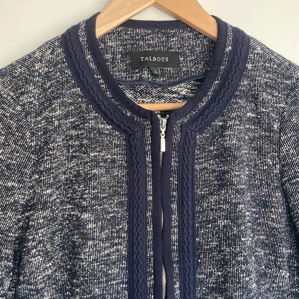 Talbots|Tweed Zippered Blazer sz 8 - Image 3
