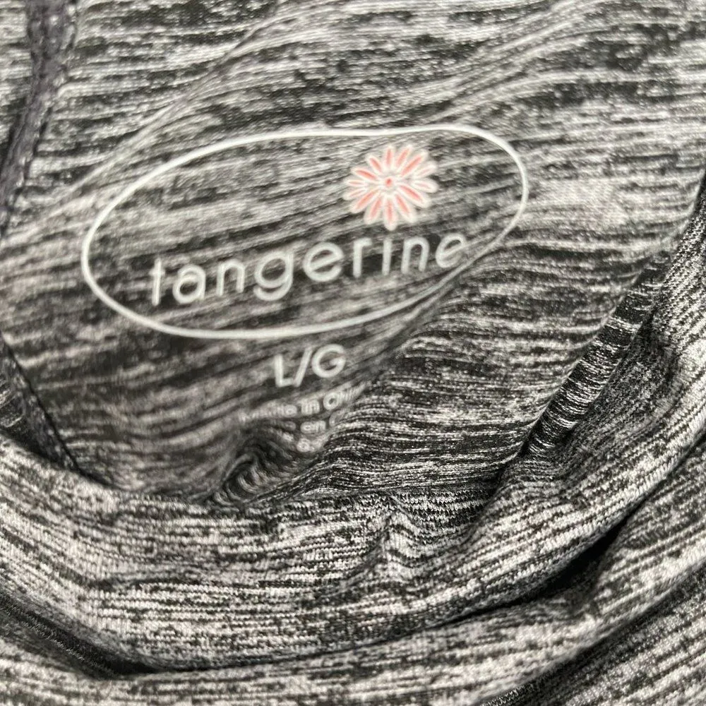 Tangerine Cropped Ruched High Waisted Moto Zipper Athletic Space Dye Leggings - Image 93