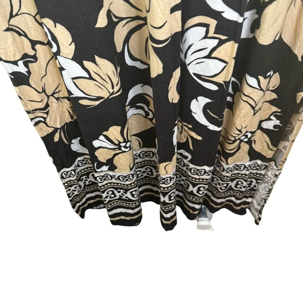 Soft Surroundings Sedona‎ Maxi Dress Size 1X Black/Beige Floral Tribal Beach - Image 5