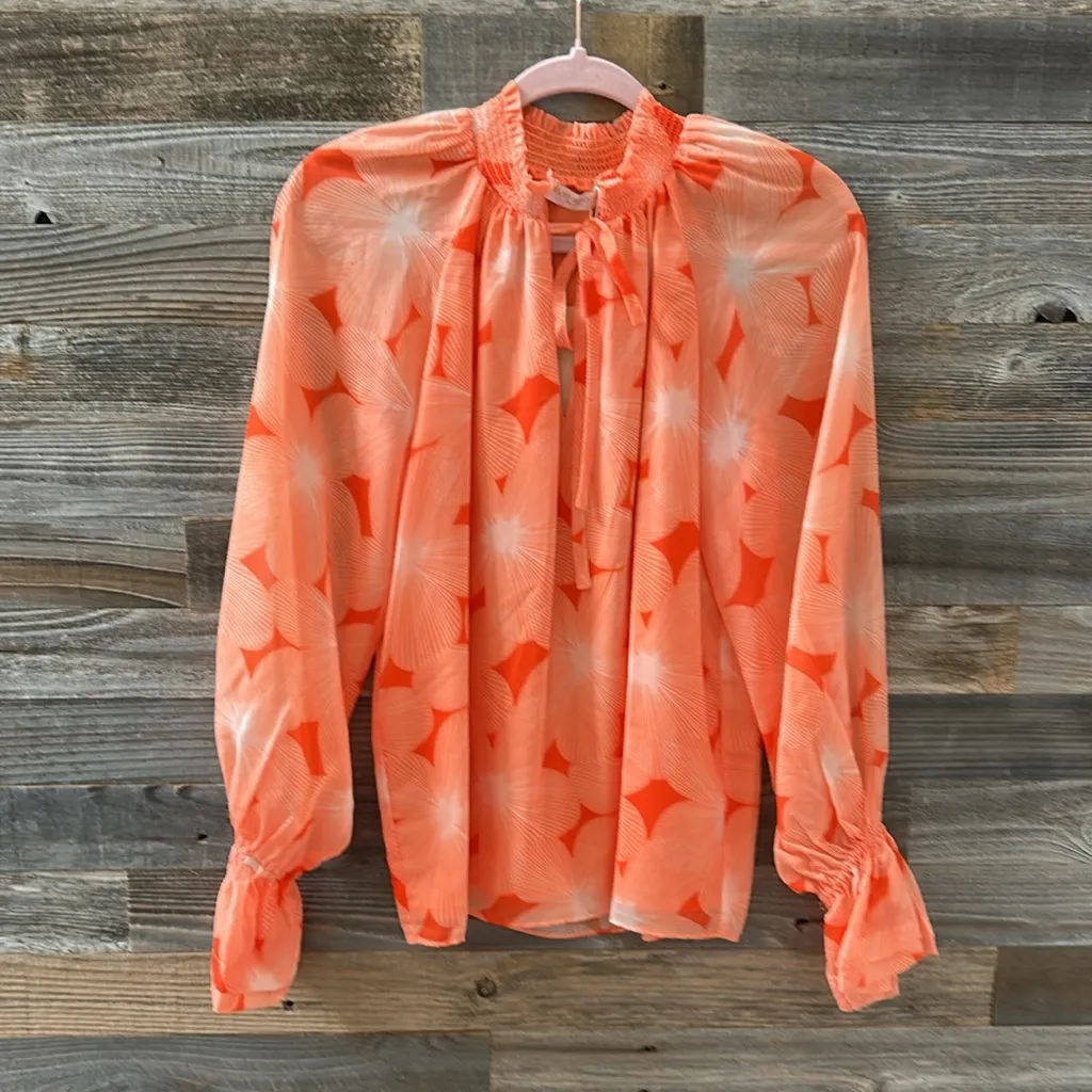 Ramy Brooke Clarke Long Sleeve Top in Color Peaza (Orange) Size XS NWT Orange - Image 2
