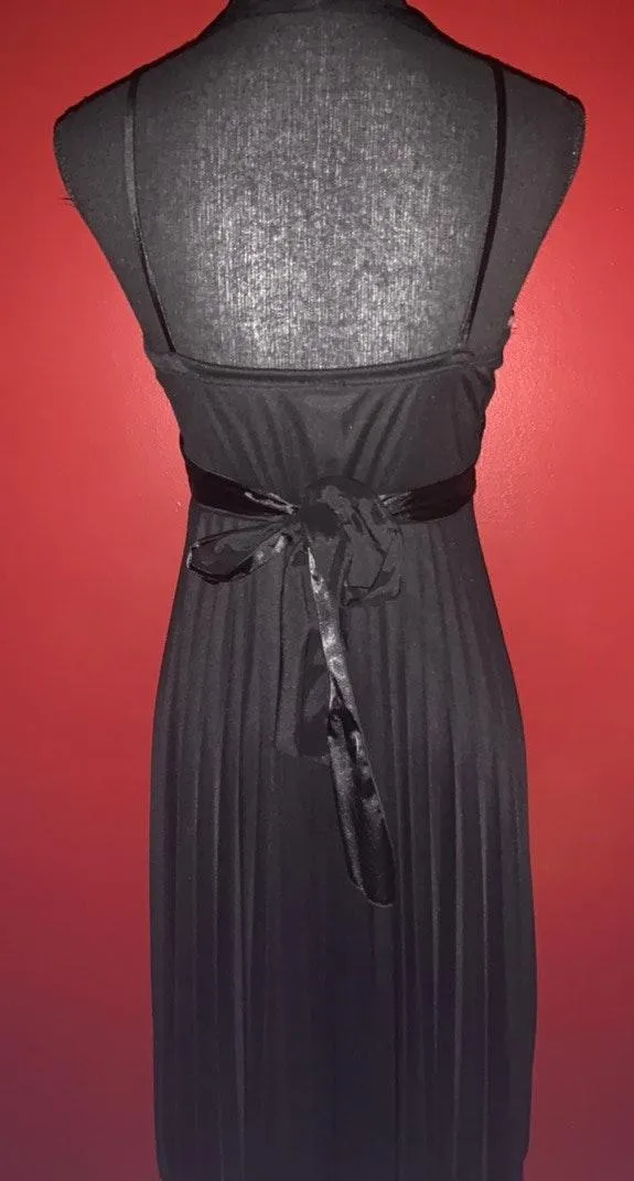 Neon Black Sheer Halter Top Dress Size M - Image 6