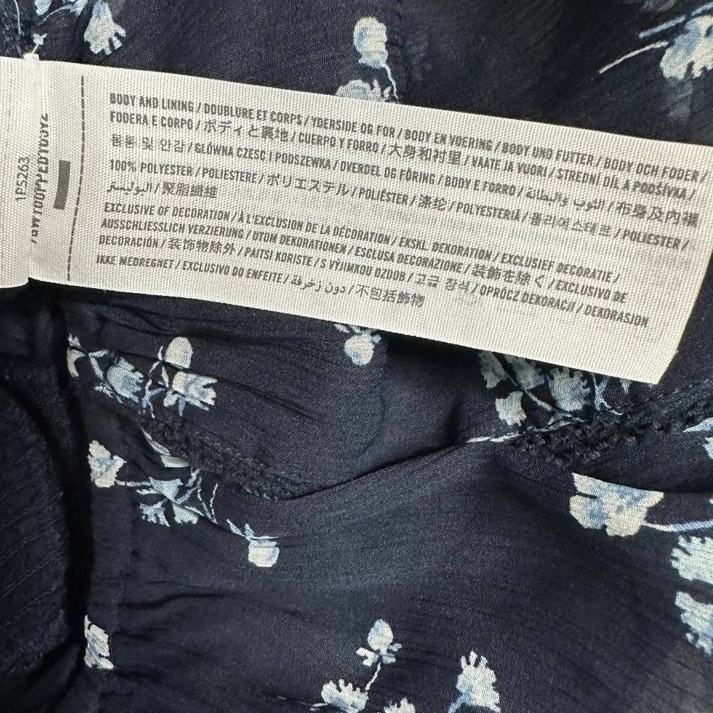 Abercrombie & Fitch Blue Long Sleeve Floral Romper Women's Medium - Image 6