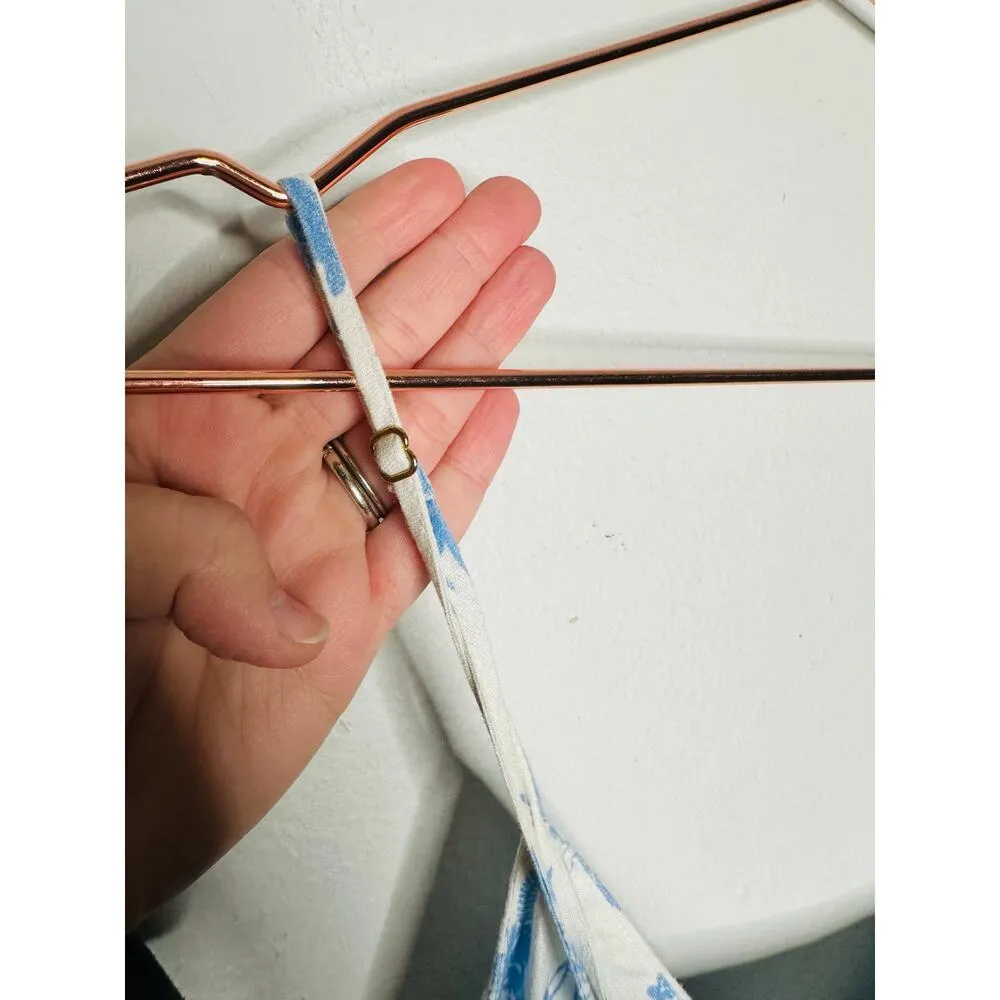 LoveShackFancy Blue White Floral Button Front Garnita Linen-Blend Maxi Dress 4 - Image 13