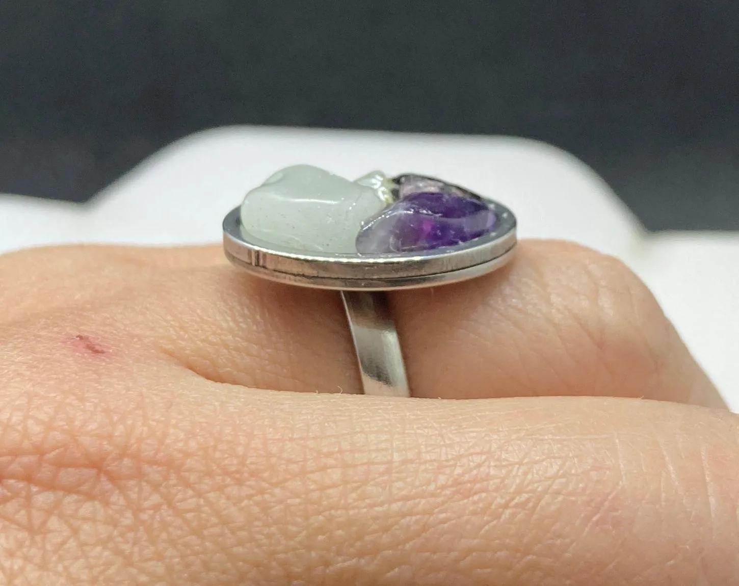 Mix gems stainless steel ring - size 7.75 - Image 4