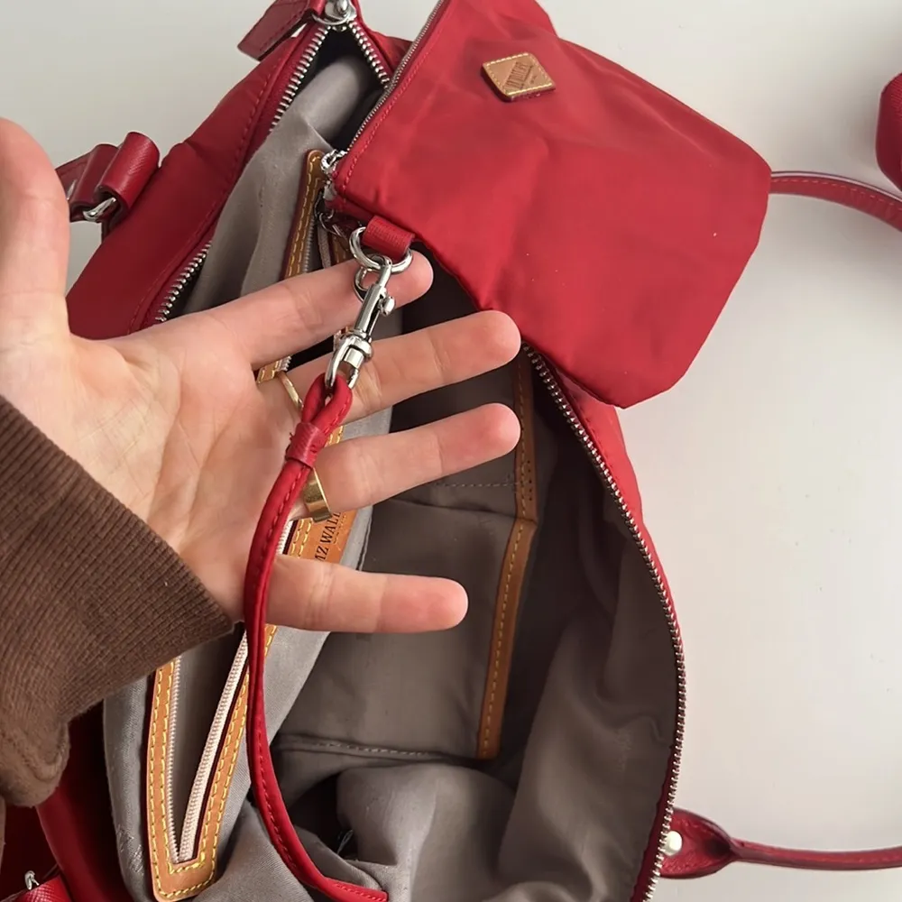 MZ Wallace Chelsea Red Tote With Pouch And Crossbody Strap - Image 13