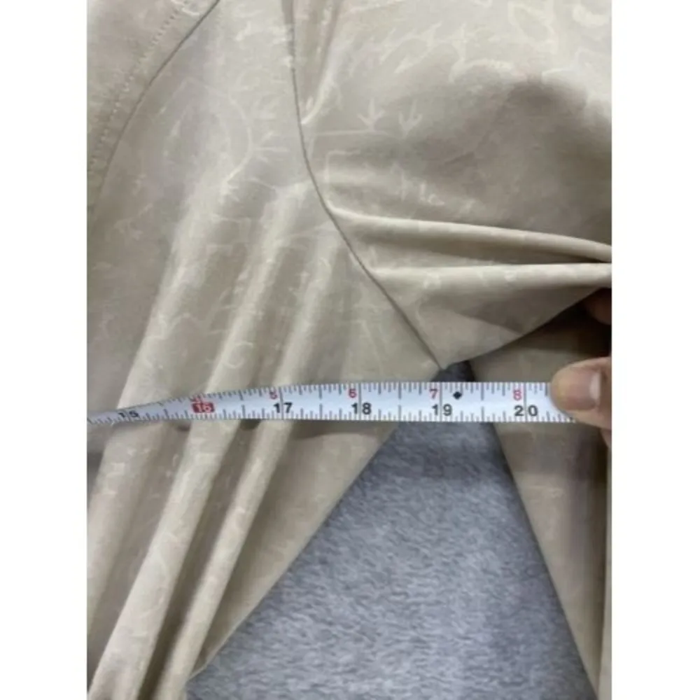 Chicos' Women's Blouse Roll Tab Sleeve Full Zip Size 2 Large Beige - Image 6