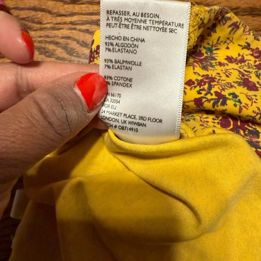 Silence + Noise Urban Outfitters Crop Tube Top Yellow Red Floral Print Small - Image 7