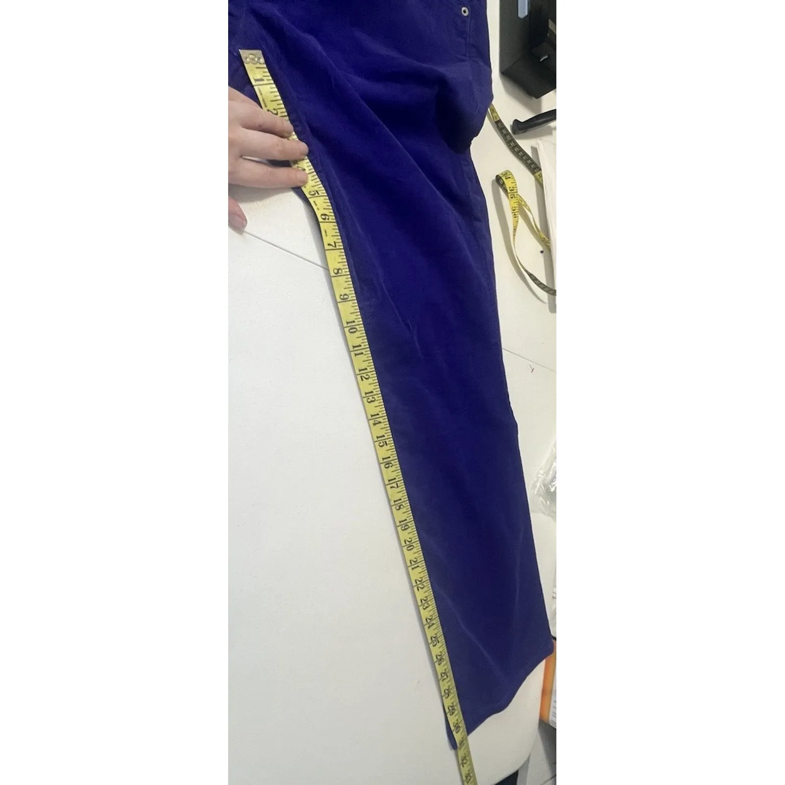 Lands' End Women’s Blue Mid Rise Straight Leg Corduroy Pants Size 14 (36/31) EU - Image 13