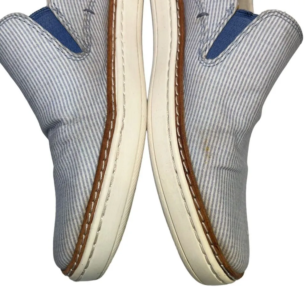 Ugg Australia Adley Boat Shoes Slip On Sneaker Women Blue Stripe Canvas Size 6.5 - Image 6