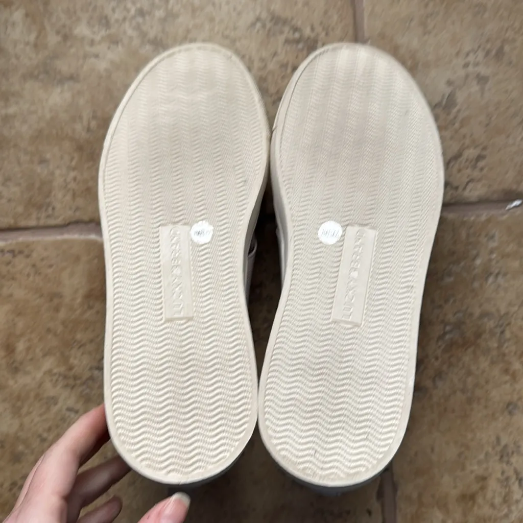 New! Lucky Brand Larays Gray Slip On Knit Criss Cross Sneakers Size 7 - Image 6