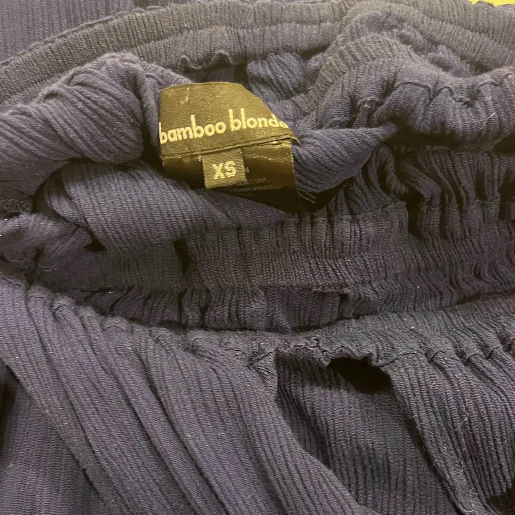 Elegant Navy Blue Halter Maxi Dress Size XS - Image 3