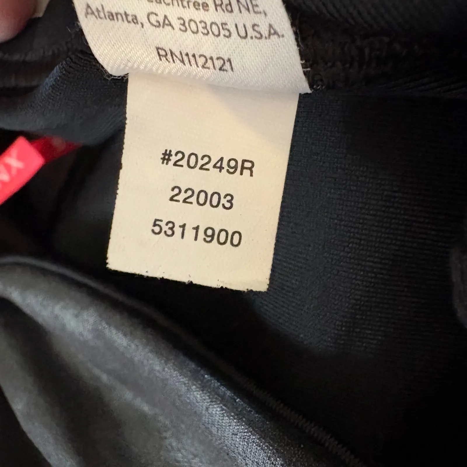 Spanx Faux Leather Moto Leggings High Waist‎ Zippers Detail Black Large - Image 7