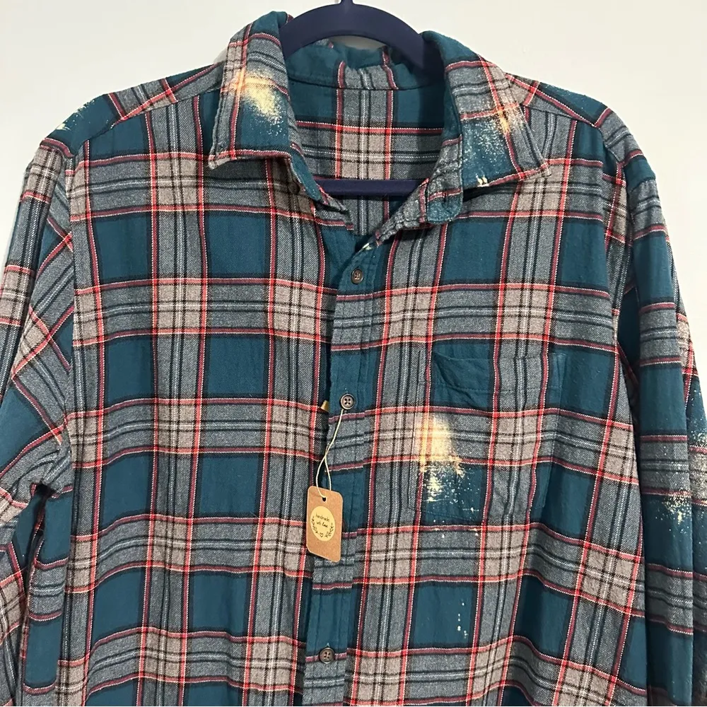 Handmade Custom Shawn Mendes Bleached Flannel Patch Back Unisex Medium / Large - Image 7