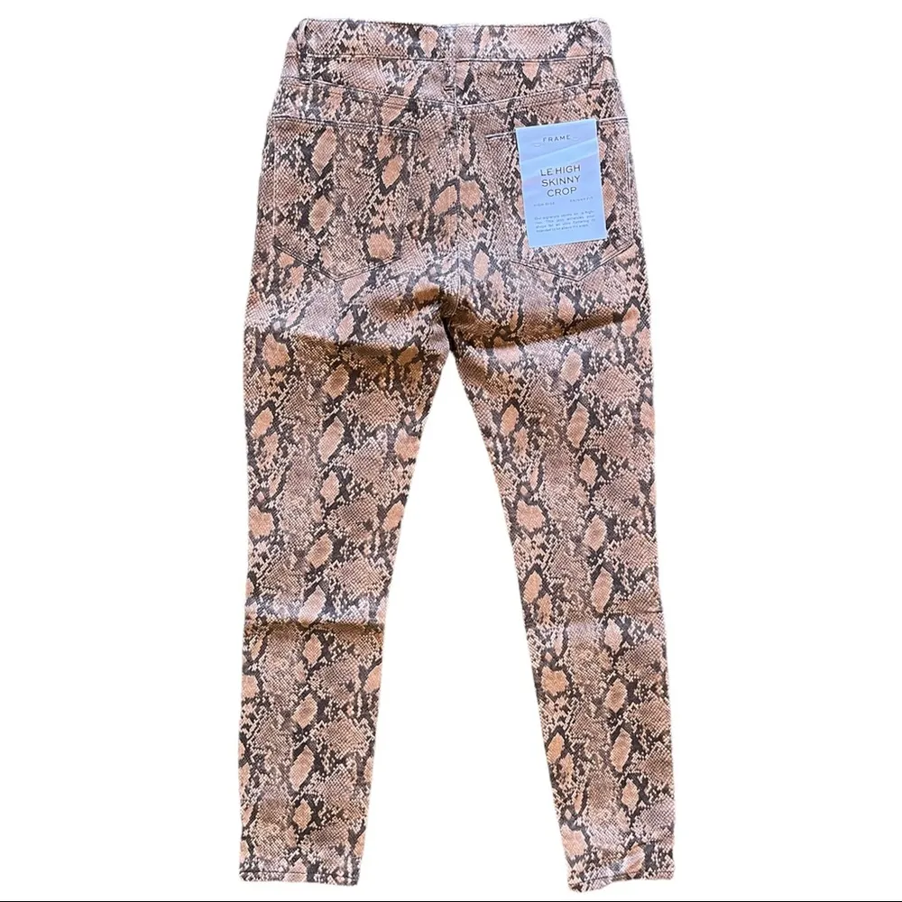 NEW Frame Le High Skinny Crop Coated Python Jeans size 26 - Image 4