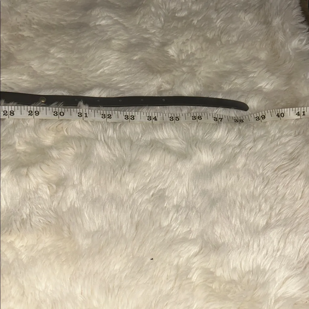 Black Leather Belt with Gold Buckle - Image 5