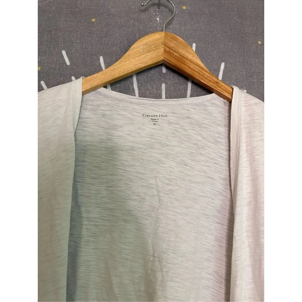 Garnet Hill  Gray Silk Blend Cardigan - Image 2