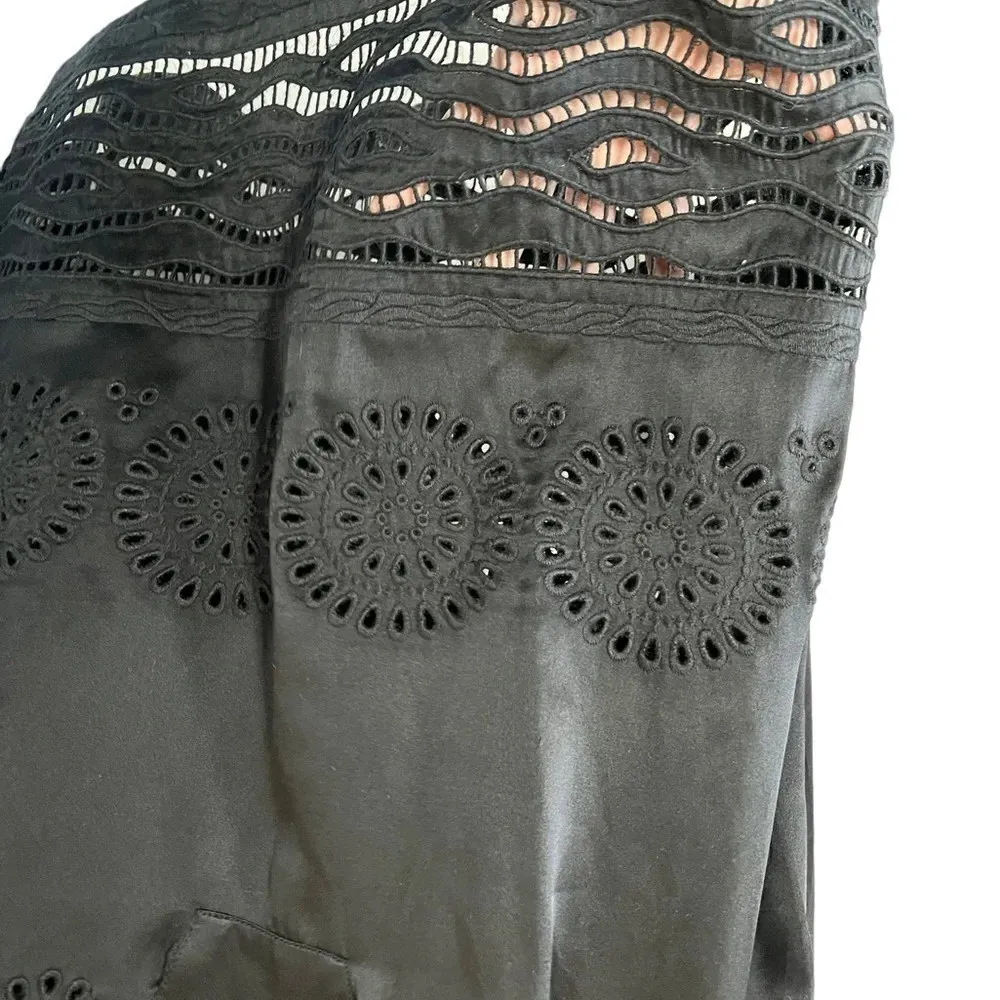 Derek Lam  10 Crosby Silk Black Embroidered Blouse - Image 4