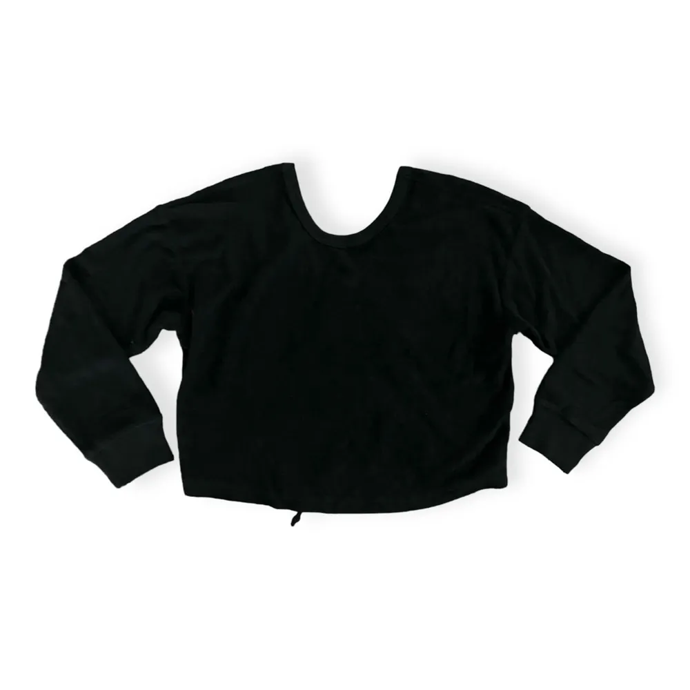 Womens Reversible Black Ruched Sweatshirt - Image 2