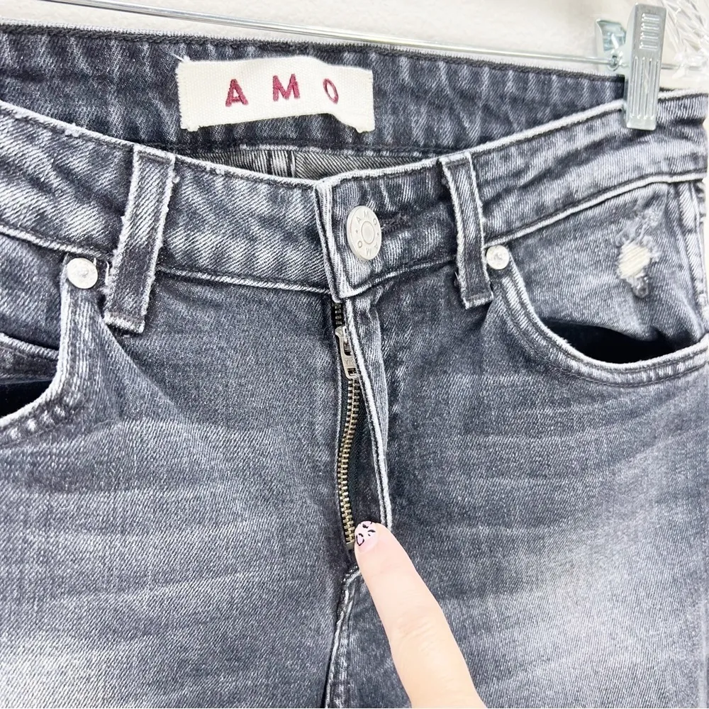 AMO Stix Vixen Destroy Distressed Gray Jeans Revolve Size 28 Black - Image 5